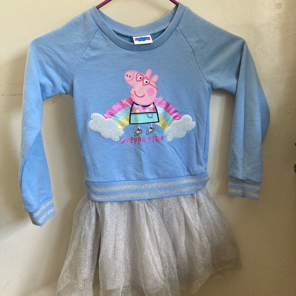 Peppa Pig Blue and Silver Sweatshirt with Cartoon Design